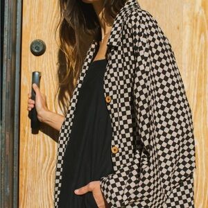 NWT World Of Crow Checkered Duster Jacket